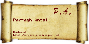 Parragh Antal névjegykártya